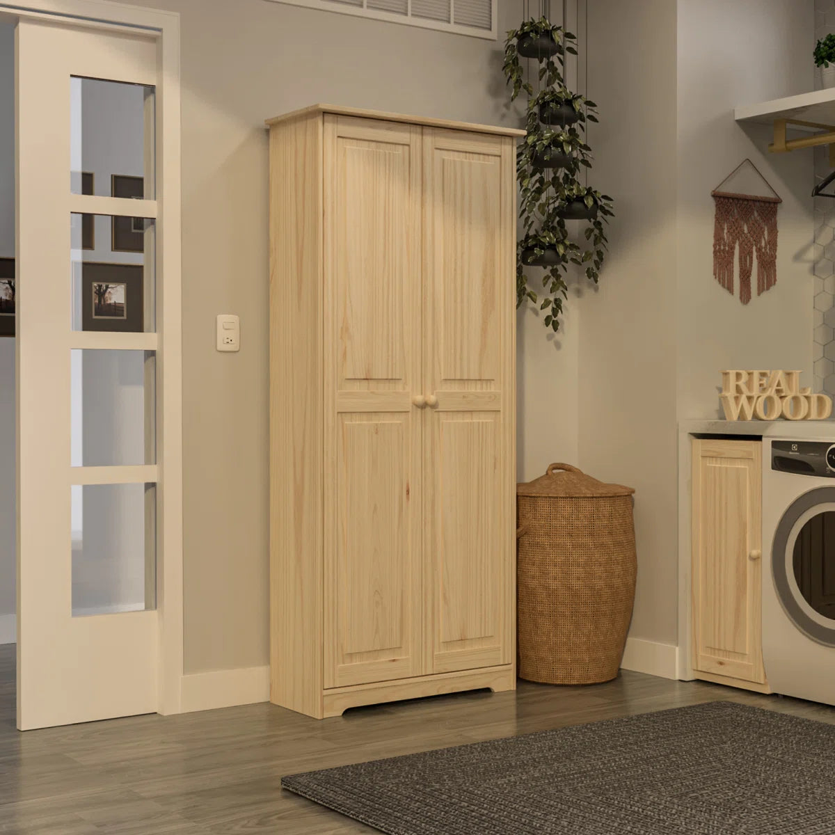 Jadian Freestanding Wardrobe Closet 1.0 with 4 Shelves and 2 Drawers