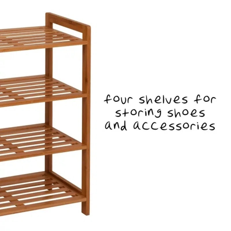Bamboo Shoe Rack – Natural Finish