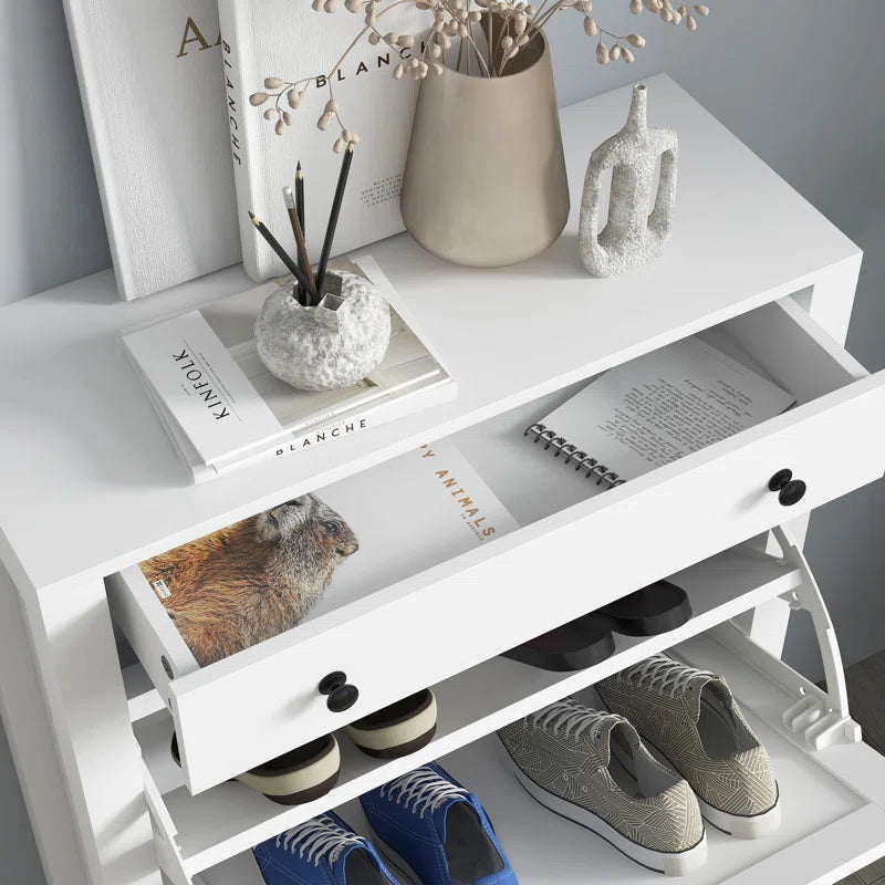 "Sleek & Stylish Shoe Storage Cabinet: Keep Your Entryway Neat and Organized"