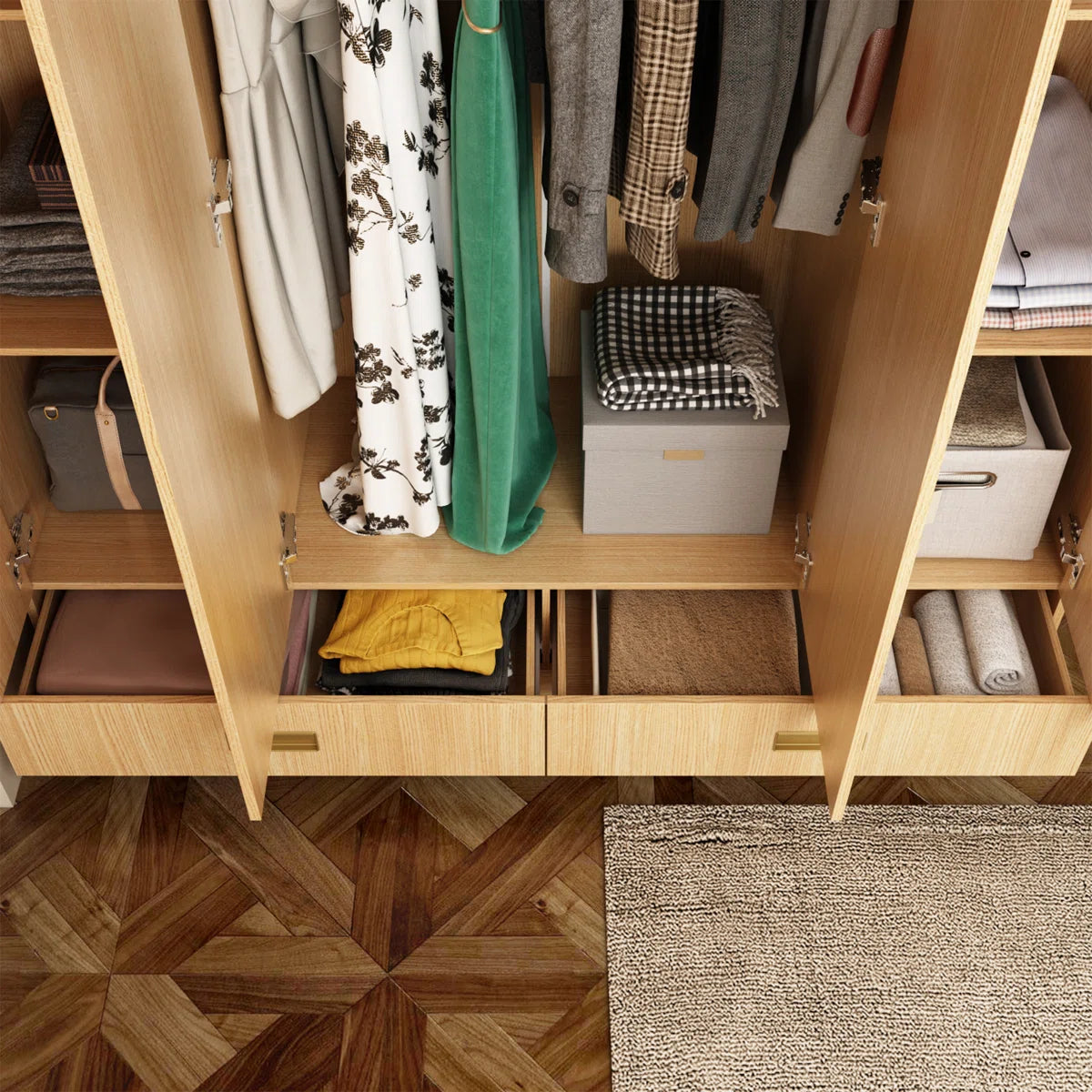 8-Door 2-Drawer Wardrobe With Top Cabinet