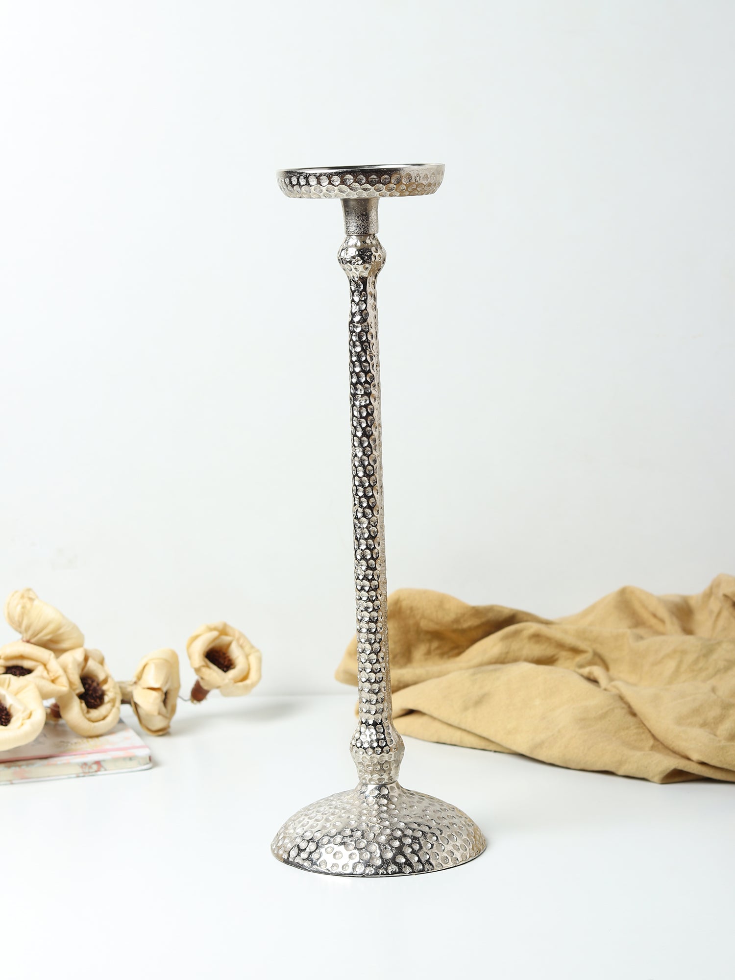 Harrington Large Silver candle holder