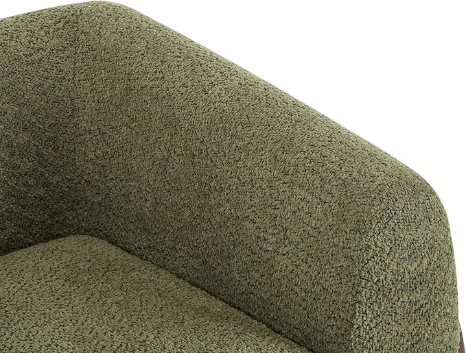 Ouch Cart Modern Bouclé Tuxedo Accent Chair with Wooden Frame & Cushioned Seat