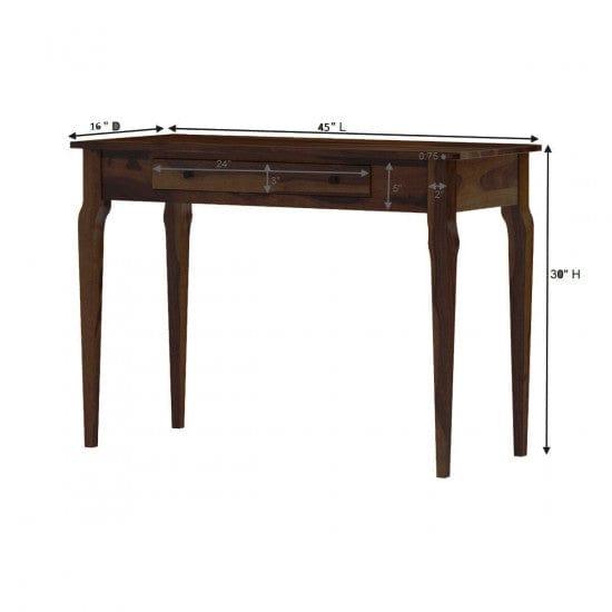 Solid Sheesham Wood Modern Console Table (Standard, Walnut Finish) - Ouch Cart 