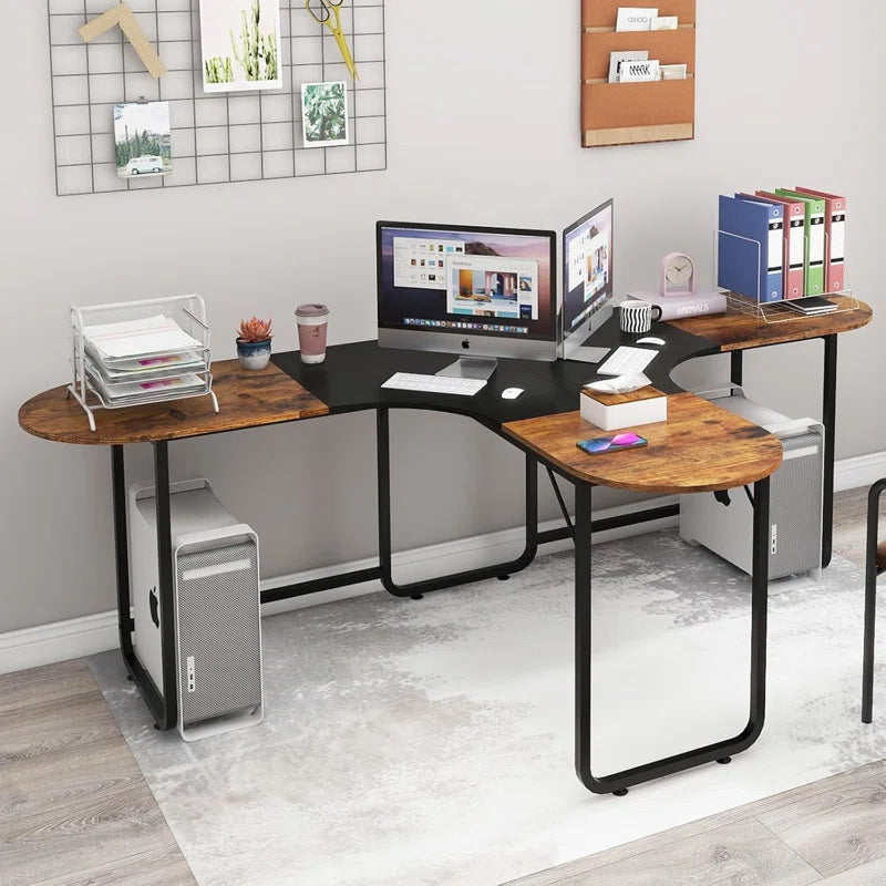 Double Computer Desk For 2 Monitors Craft Table Workstation Writing Table Study Desk For Home Office
