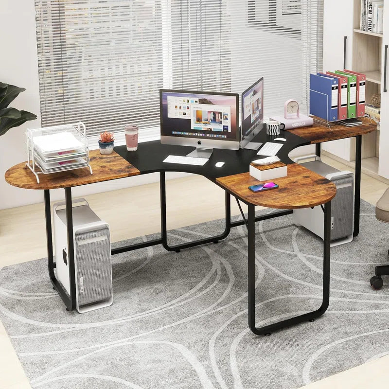 Double Computer Desk For 2 Monitors Craft Table Workstation Writing Table Study Desk For Home Office