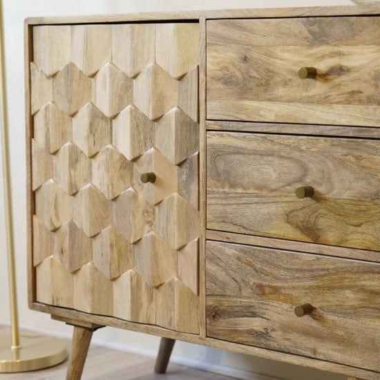 Darwin Mango Wood Sideboard in Natural Finish (Closed Cabinet) - Ouch Cart 