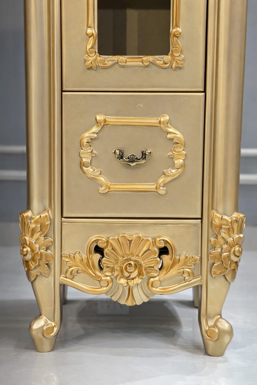Luxury Royal Gold Finish TV Cabinet & Console Table with Storage Drawers
