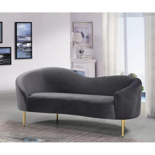 Velvet Curved Loveseat