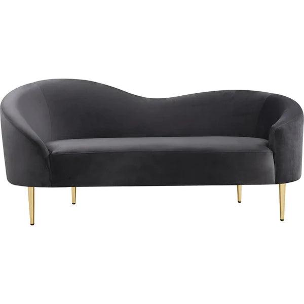 Velvet Curved Loveseat - Ouch Cart 