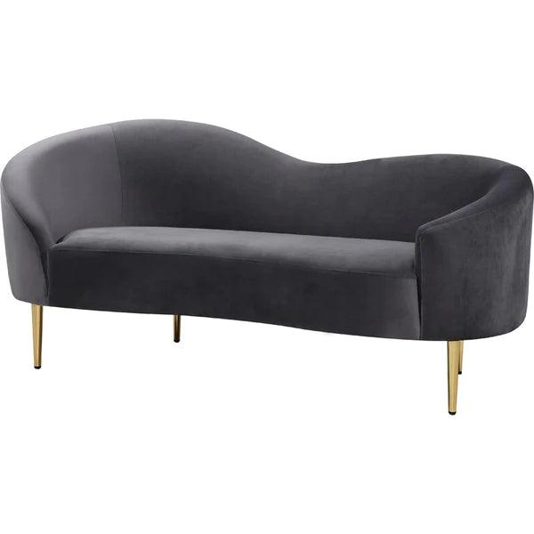 Velvet Curved Loveseat - Ouch Cart 