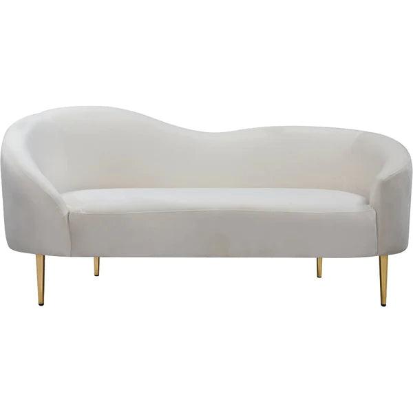 Velvet Curved Loveseat - Ouch Cart 