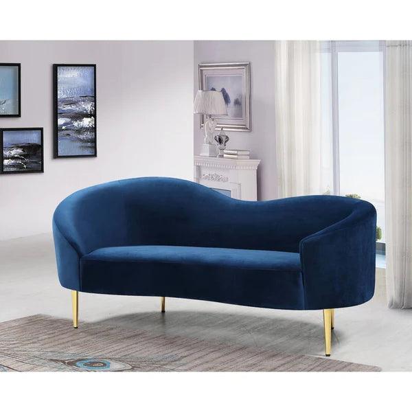 Velvet Curved Loveseat - Ouch Cart 