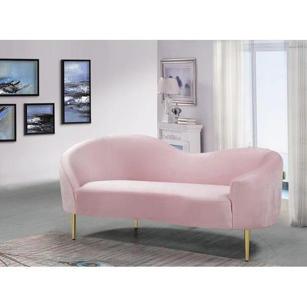 Velvet Curved Loveseat - Ouch Cart 