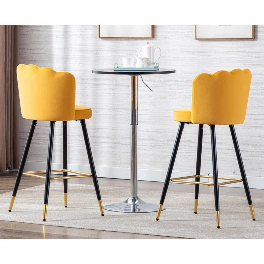 FLOWER COUNTER STOOL YELLOW SET OF 2 - Ouch Cart 