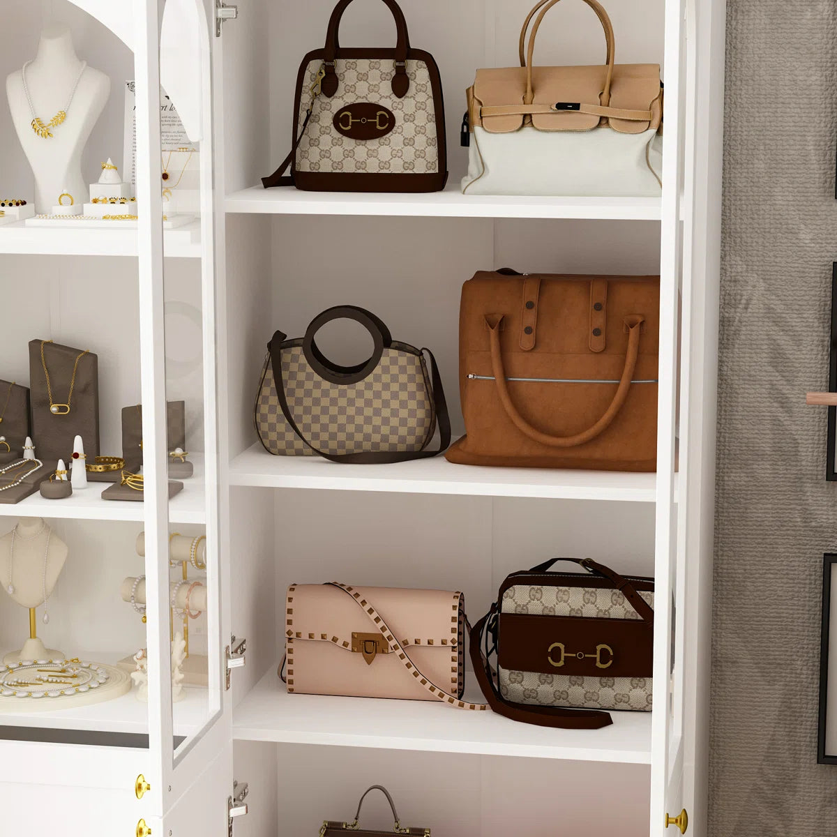 Elegent Wardrobe With Strong Storage And White Finish
