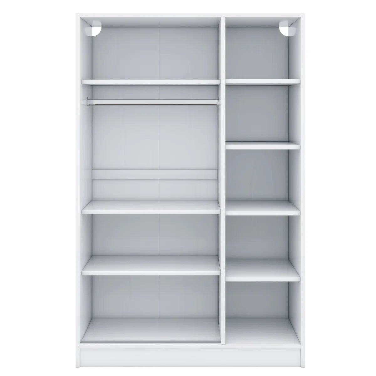 Solid Wood Wardrobe With 3 Louvered Sliding Doors, Shelves Included, Clothing Storage Cabine
