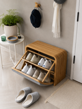 Bamboo Shoe Cabinet with Flip Drawer | Modern Space-Saving Shoe Storage Organizer | Wooden Entryway Shoe Rack for Home, Hallway & Bedroom