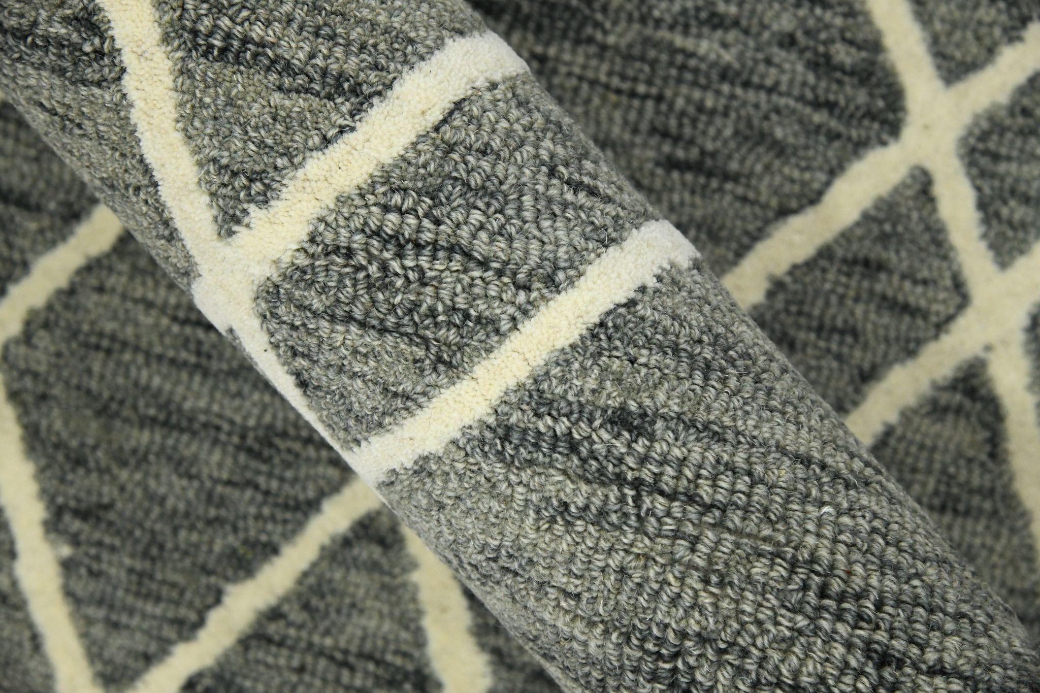 Gray Wool Vista 8X10 Feet Hand-Tufted Carpet - Rug - Ouch Cart 