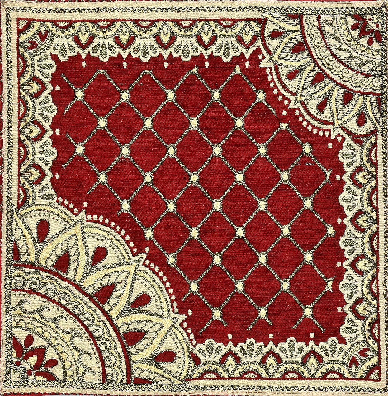 Graceful Embroidered Polyester Cushion Covers, 16 x 16 Inch, Set of 5
