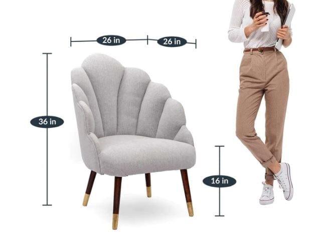 Lansy Mango Wood Peacock Chair In Cotton Grey colour - Ouch Cart 