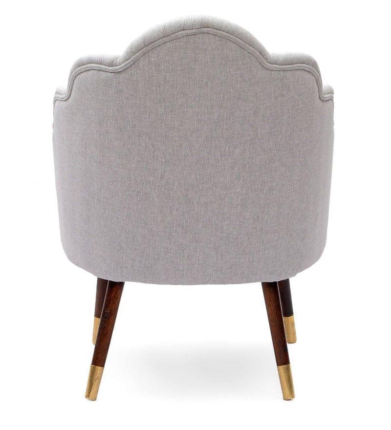 Lansy Mango Wood Peacock Chair In Cotton Grey colour - Ouch Cart 