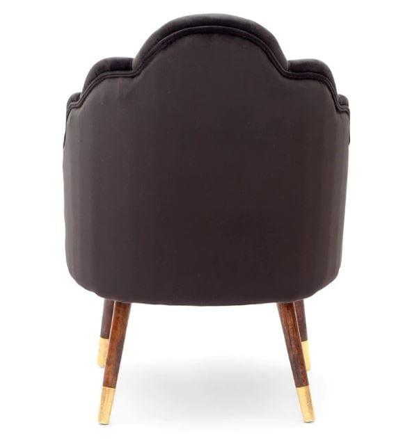 Avian Mango Wood Peacock Chair In Velvet Black colour - Ouch Cart 