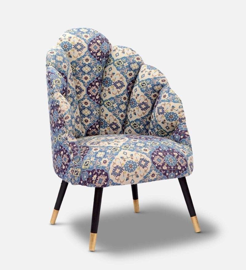 Clint Mango Wood Peacock Chair In Cotton Multicolour - Ouch Cart 