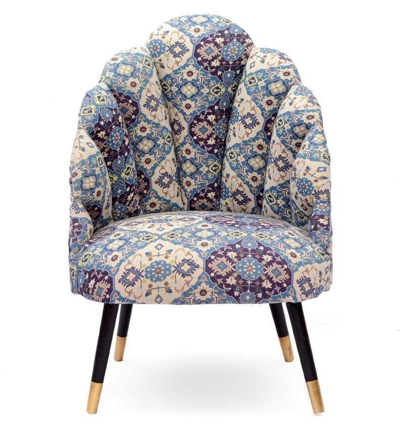 Clint Mango Wood Peacock Chair In Cotton Multicolour - Ouch Cart 