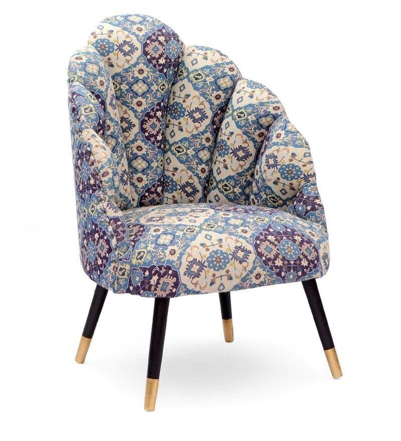 Clint Mango Wood Peacock Chair In Cotton Multicolour - Ouch Cart 