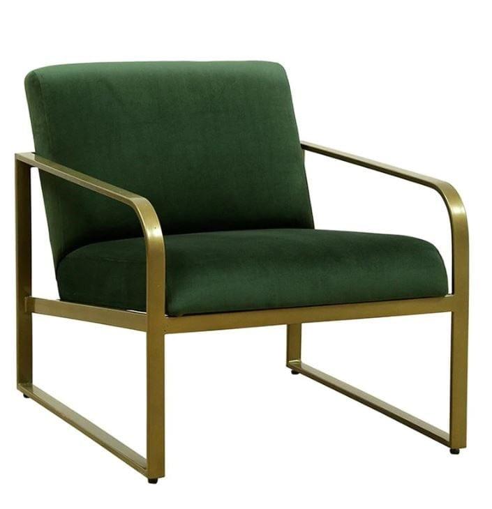 Morii Metal Chair In Velvet Green colour - Ouch Cart 