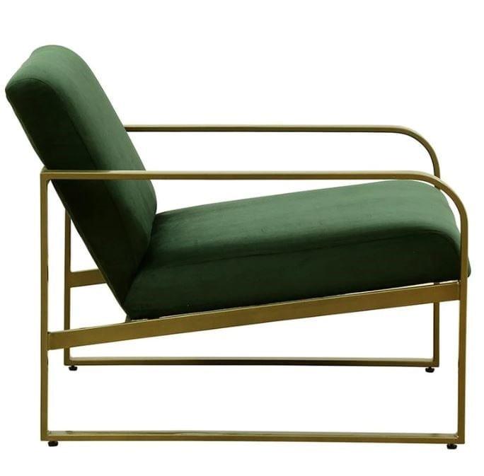 Morii Metal Chair In Velvet Green colour - Ouch Cart 