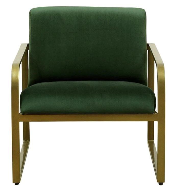 Morii Metal Chair In Velvet Green colour - Ouch Cart 