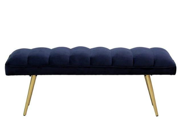 Dexter Metal Bench In Velvet Blue Colour - Ouch Cart 