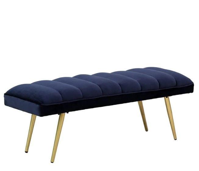 Dexter Metal Bench In Velvet Blue Colour - Ouch Cart 