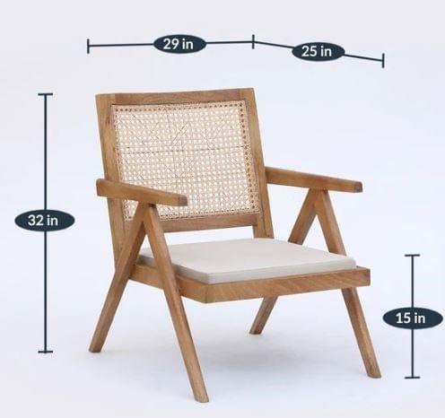 Cane Mango Wood Chair In Brown colour - Ouch Cart 