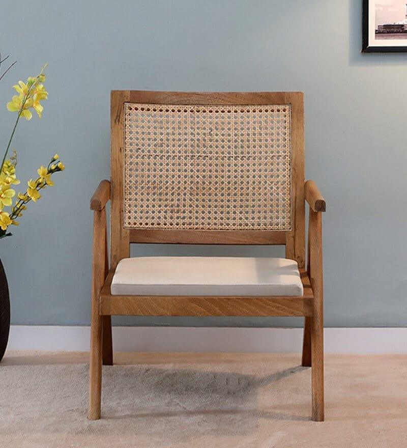 Cane Mango Wood Chair In Brown colour - Ouch Cart 