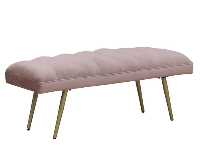 Dextro Metal Bench In Velvet Pink Colour - Ouch Cart 