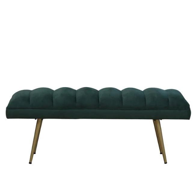 Hina Metal Bench In Velvet Green Colour - Ouch Cart 