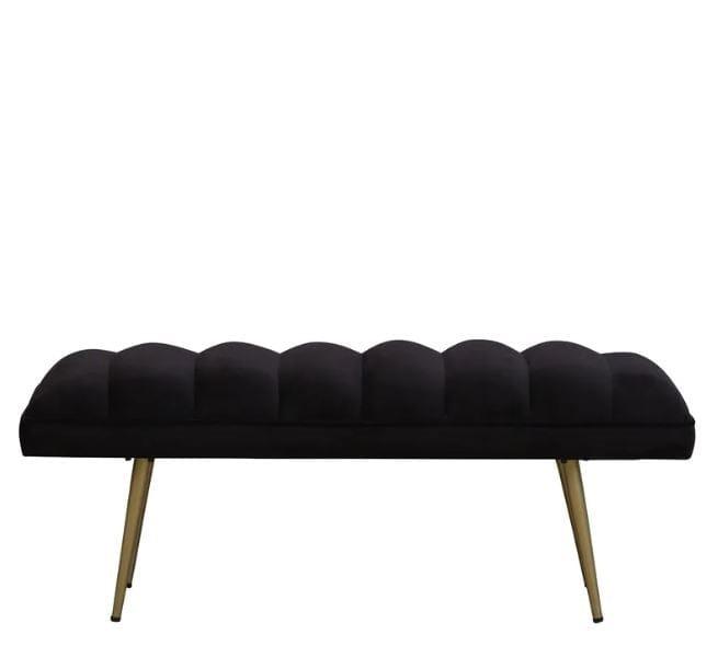 Buna Metal Bench In Velvet Black Colour - Ouch Cart 