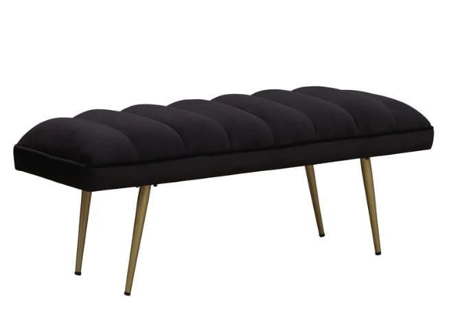 Buna Metal Bench In Velvet Black Colour - Ouch Cart 