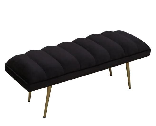 Buna Metal Bench In Velvet Black Colour - Ouch Cart 