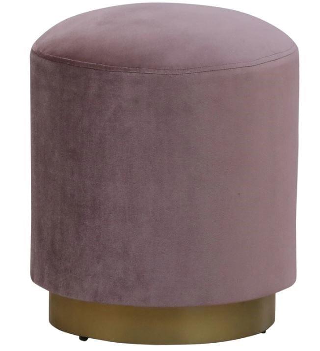 Tina Metal Pouff In Velvet Pink Colour