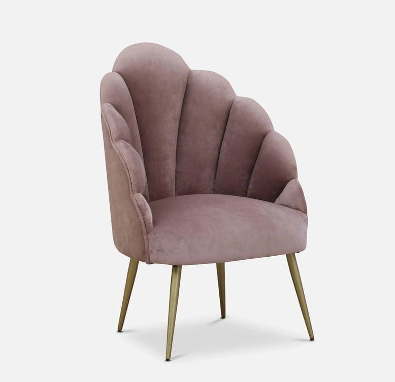 Naina Mango Wood Peacock Chair In Velvet Pink colour - Ouch Cart 