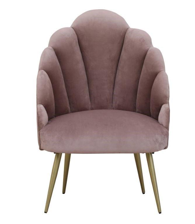 Naina Mango Wood Peacock Chair In Velvet Pink colour - Ouch Cart 