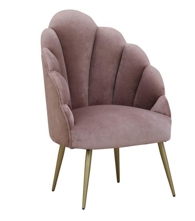 Naina Mango Wood Peacock Chair In Velvet Pink colour - Ouch Cart 