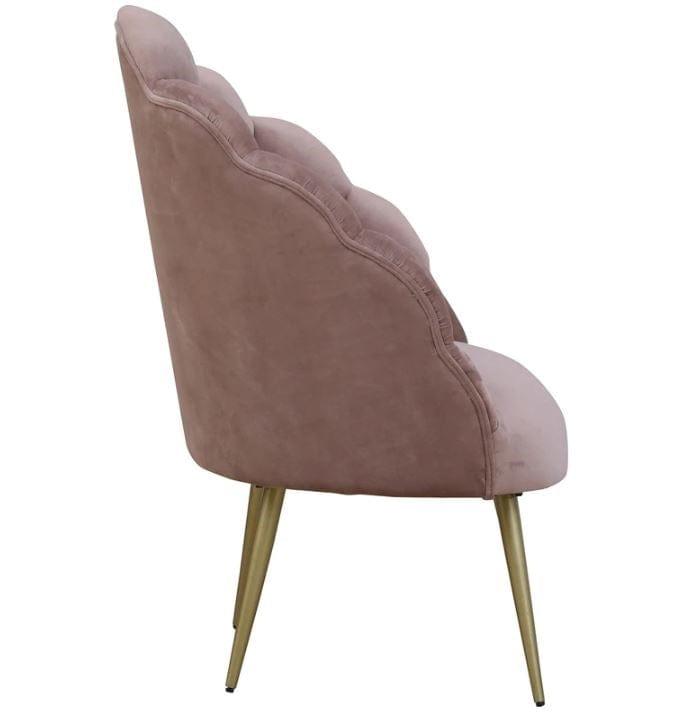 Naina Mango Wood Peacock Chair In Velvet Pink colour - Ouch Cart 