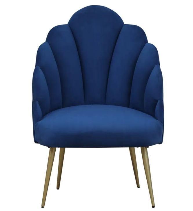 Avani Mango Wood Peacock Chair In Velvet Blue colour - Ouch Cart 