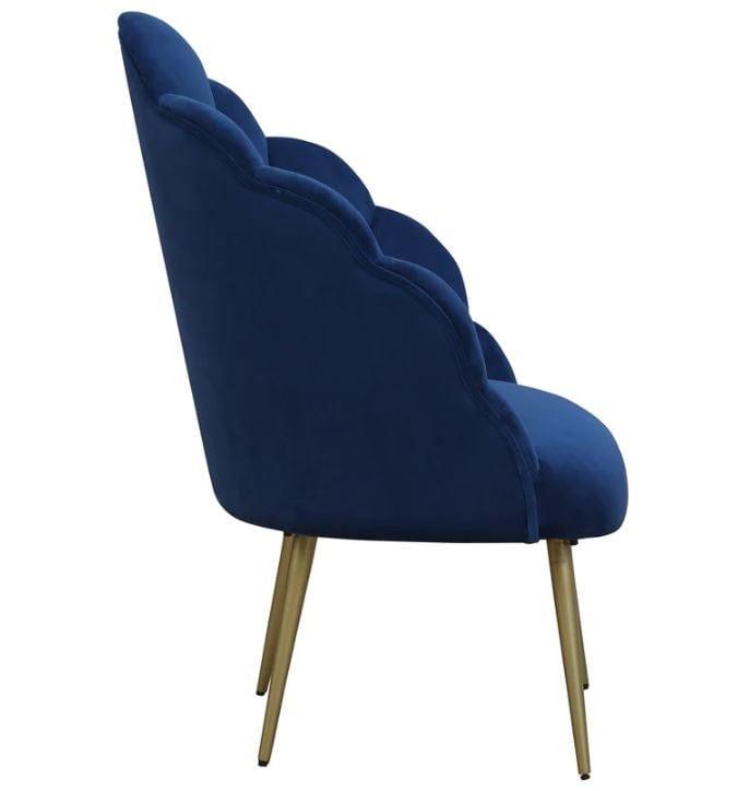 Avani Mango Wood Peacock Chair In Velvet Blue colour - Ouch Cart 