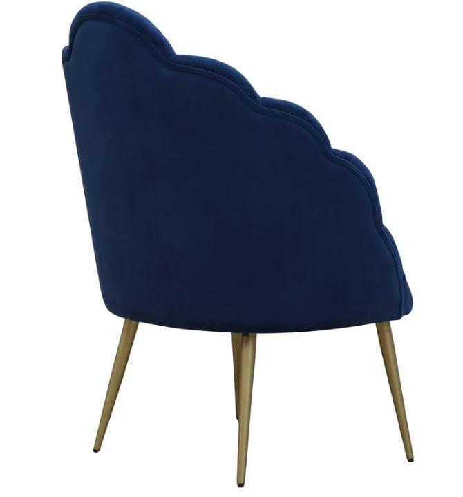 Avani Mango Wood Peacock Chair In Velvet Blue colour - Ouch Cart 