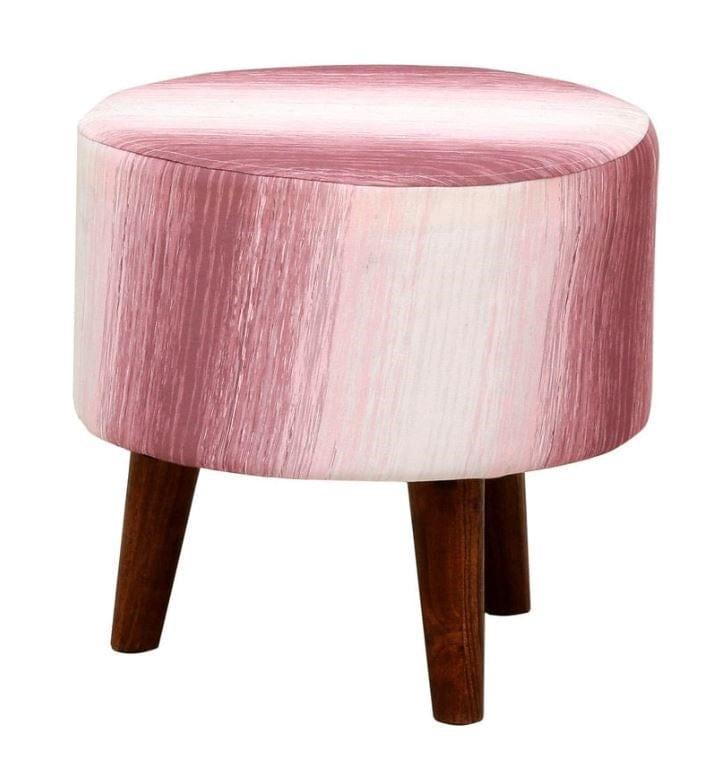 Colby Mango Wood Foot Stool In Cotton Pink Colour - Ouch Cart 